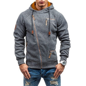 Autumn Winter Coat Oblique zipper Hoodies mens coats and jackets sportwear fitness Tracksuit fleece Jacket male Hoody Sweatshirt