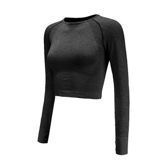 Vital Energy Seamless Long Sleeve Crop Top Shirts for Women Thumb Hole Yoga Shirt Fitted Gym Top Workout Running Shirts Clothes