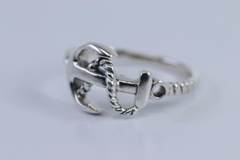 Sterling Silver Nautical Anchor Ring Size 6.5