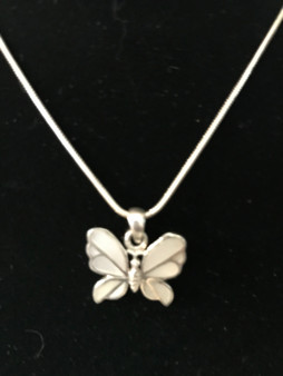 Sterling Silver Mother of Pearl Butterfly Necklace