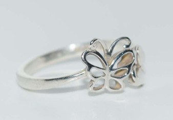 Sterling Silver Double Butterfly Ring Size 9