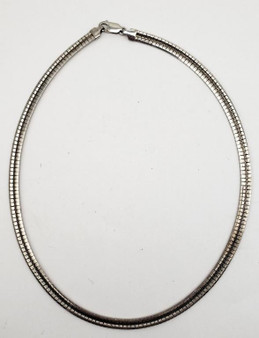 Italian Sterling Silver Classic Design Omega Necklace