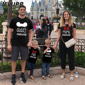 family t shirt mini mouse cartoon daddy mommy and me clothes mama girl father son mother daughter bows matching outfits look nmd