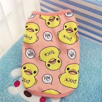 Cute Pet Dog Clothes For Small Dogs Duck Printed Spring Puppy Cat Cotton T-shirt Vest Summer Pet Clothing Chihuahua Pug Shirts