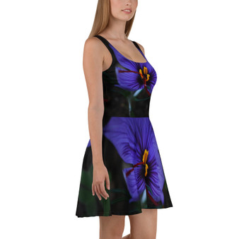 Skater Dress - Italian Style - Saffron Flower. Size: XS-S-M-L-XL-2XL-3XL