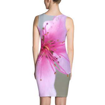 Dress - Italian Style - Peach Flower. Size: XS-S-M-L-XL