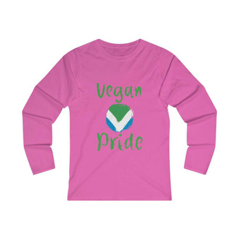 Women's Fitted Vegan Pride Long Sleeve Tee