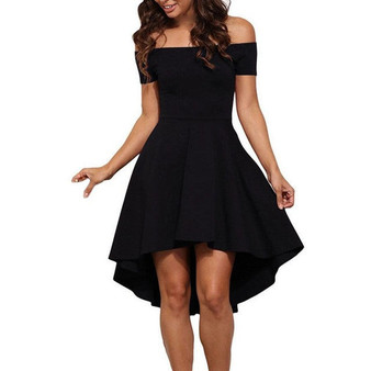 Short Sleeve High Low Cocktail Dress