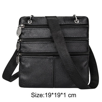 Genuine Leather Male's Crossbody Bag Casual Business Leather Men's Messenger Bag Vintage Men Big Bag Zipper Shoulder Handbags