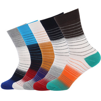 Men's fashion stripe - long cotton socks 5 pair