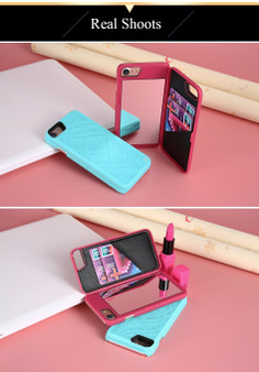 Iphone Case with Mirror,  Wallet & Card Slot