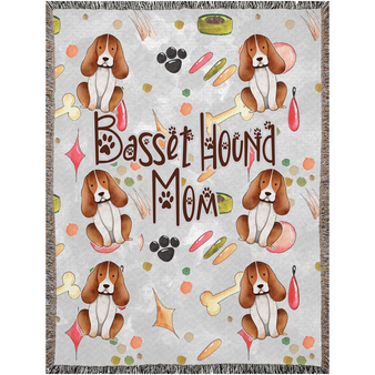 Basset Hound Mom | Woven Blankets