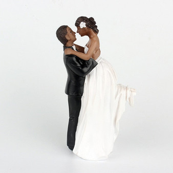 Romantic Gaze-Black Figurine Wedding Cake Topper