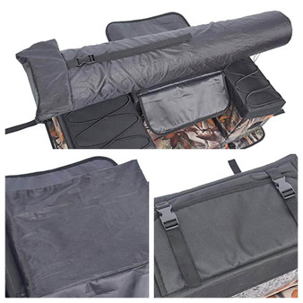 ATV Rear Seat Bag Padded Bottom Support Storage Bag Rack Back Saddlebag Utility Cargo Luggage With Soft Backrest