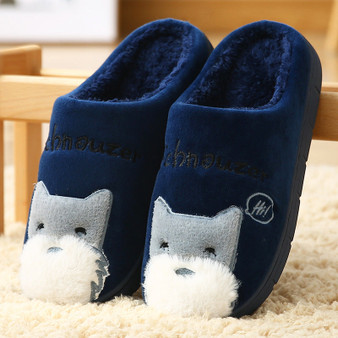 Schnauzer Dog Plush Slippers