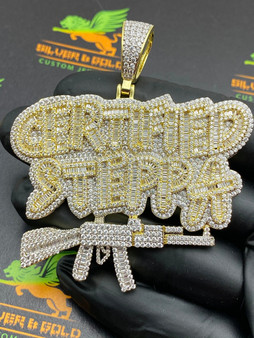Certified Steppa Custom pendant with Gold Rope Chain