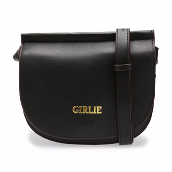 Plain Synthetic Leather Crossbody Strap Saddle Bag