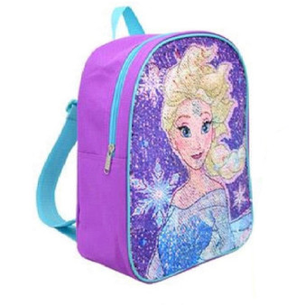 Frozen Elsa and Anna Reversible Sequin 12" Mini Backpack For Girls' - Purple