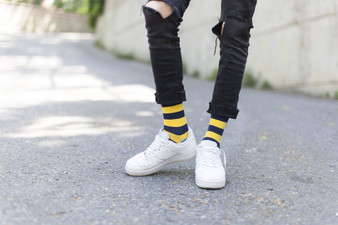 Men's 5-Pair Colorful Striped Socks-3059