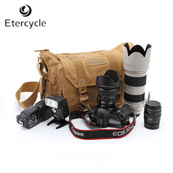 Professional DSLR Canvas Camera Bag Single Shoulder Backpack for Sony/Canon/Nikon/Olympus