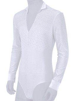 Mens Latin Dance Shirt With Rhinestones