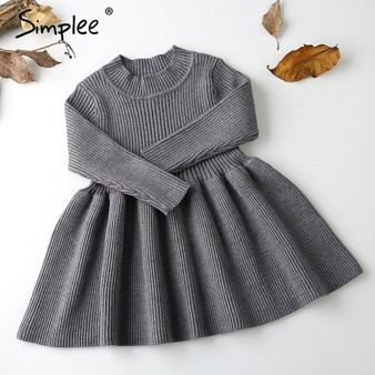 2018 Autumn winter knitted christmas dress girls dress O neck long Sleeve princess dress Kids dresses for girls costume