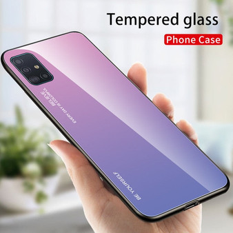 Gradient Tempered Glass Case For Samsung Galaxy A51 A71 Case On SM A515F A715F A 51 F41 Back Phone Cover For Samsung S20 FE Case