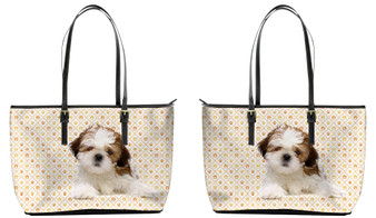 Shih Tzu Leather Tote Bag