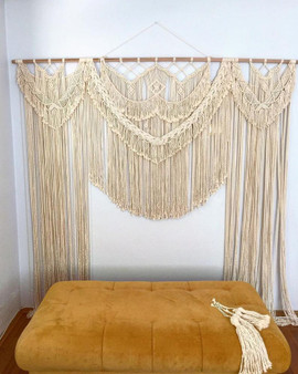 Boho Macrame Wall Hanging-Handmade Art-Woven - Macrame Curtains