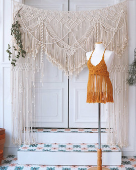Boho Macrame Wall Hanging-Handmade Art-Woven Wall Hanging-Macrame Curtains