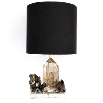 Smokey Quartz Geode Lamp Base, Lighting, Table Lamp