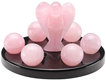 7 Chakra Healing Crystals Balls Rose Quartz Sphere & Pink Rose Quartz