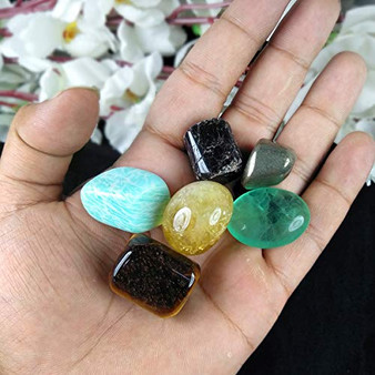 Wealth Crystal Tumble Stone Kit for Reiki Healing Gemstone Vastu - Feng Shui at