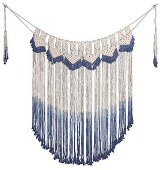 Woven Macrame Wall Hanging Natural Cotton Handmade Woven Tapestry Art Home Wall Decor 42x57.5in: