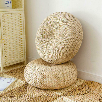 1 pc Meditation Cushion Tatami Cushion Round Straw Mat Chair Seat Pad Pillow Round Floor Tablemat Japanese-style Dropshipping