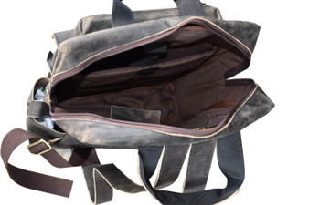 Brent Leather Green Rucksack Backpack