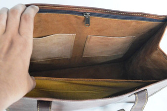 Brown Vintage Leather Tote Bag