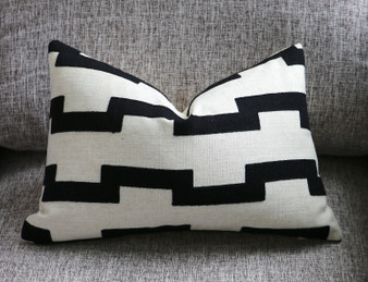 African Pillow 20x20 / Embroidered Pillow Cover 20x20 / Modern Pillow Cover 20x20 / Black Kuba Pillow 20x20 / Geometric 20x20 Pillow