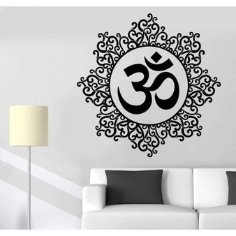 Wall Art Decal Vinyl Sticker with Om Mandala