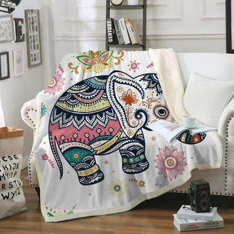 Super Soft Cozy Baby Elephant Plush Sherpa Fluffy Fleece Throw Blanket