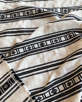 Schumacher Fabric / Ivory Black Serape stripe Fabric / Home Decor Fabric / Upholstery Fabric by the Yard