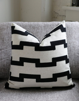 African Pillow Cover: Available in 10 Sizes / Lumbar Pillow Cover 12x21 / Modern Pillow Cover / Black Kuba Pillow / Geometric Pillow