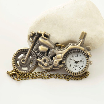 Bronze Vintage Motorcycle Pocket Watch