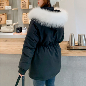 Warm Casual Plus Size Overcoat Winter Jacket Fashion Women Winter Warm Hooded  Cotton  Winter Jacket Solid Long-Sleeved Coat