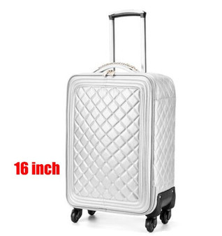 New fashion 16" 20" 24" Inch Women Spinner Leather Retro Trolley Bag 24 Travel Suitcase PU Leather Hand Luggage Set