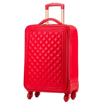 Trolley luggage picture box travel bag universal wheels married the box bride suitcase red luggage 14 20 24inches red pu bags