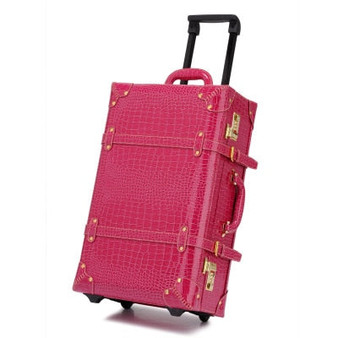 CARRYLOVE classic Vintage luggage series 22/24 inch PU Handbag and Rolling Luggage Spinner brand Travel Suitcase