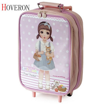 Kids Suitcase for Travel Luggage Suitcase for Girls Children Rolling Travel Luggage Bags School Backpack with Wheels Wheeled Bag