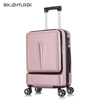 BXJZHTLRZK new suitcase front open computer bag high quality business 20" 24" rolling luggage boarding student suitcase