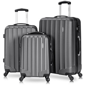 3 Piece Set 100% ABS Suitcase Set Carry on Travel Luggage with Spinner Wheels 20 24 28 inch Women Men Travel Bag maleta de viaje